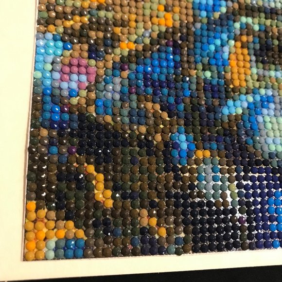 Diamond Dotz Bead Embroidery Completed Lion Head 10x13 Blue - Picture 2 of 4